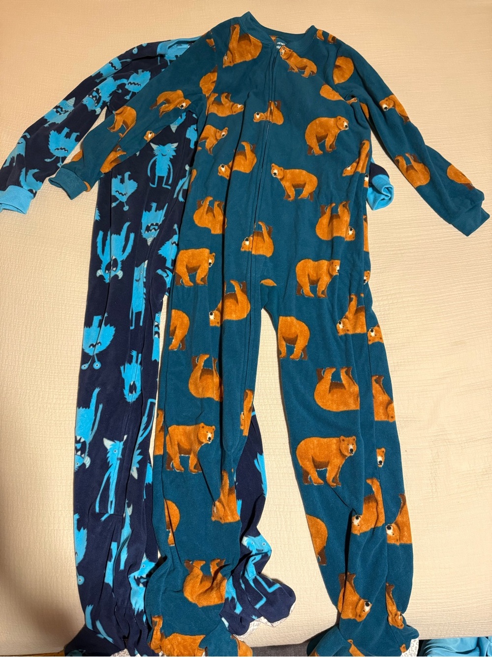 Carters - set of TWO Kids One-Piece Footie Pajamas